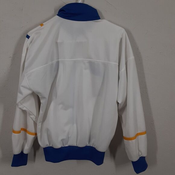Vtg Wilson Adult Mens Small White Blue Yellow Track Jacket 90s Full Zip - Picture 7 of 9